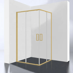 Best Design Hulmer Shower Cabin with Sliding Doors 120x90x210cm Brushed Brass