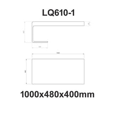 StoneArt Wastafel LQ610-1 links - glanzend wit - 100x48