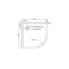 StoneArt LXFR douchebak - 3cm - solid surface - kwart rond - wit