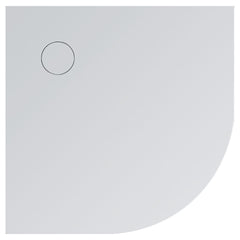 StoneArt LXFR douchebak - 3cm - solid surface - kwart rond - wit