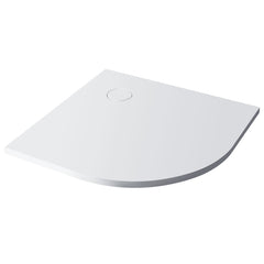 StoneArt LXFR douchebak - 3cm - solid surface - kwart rond - wit