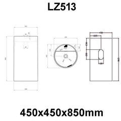 StoneArt Vrijstaand Wastafel LZ513 - wit mat - 45x45 cm