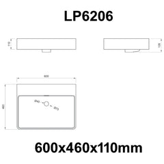 StoneArt Wastafel LP6206 /betongrijs/60x46/mat