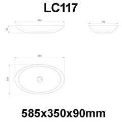 StoneArt solid surface waskom LC117 - glans wit
