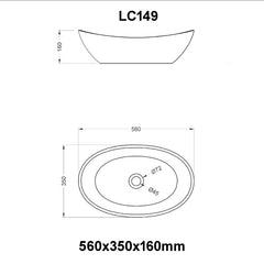 StoneArt Wastafel LC149 - zwart mat