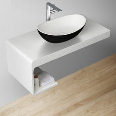 StoneArt Wastafel LC149 zwart-wit mat