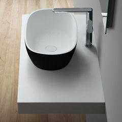 StoneArt Wastafel LC149 zwart-wit mat