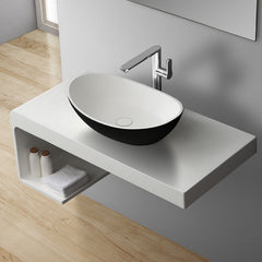 StoneArt Wastafel LC149 zwart-wit mat