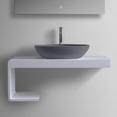 StoneArt solid surface Waskom LC154 - mat betongrijs