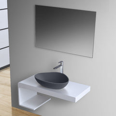 StoneArt solid surface Waskom LC154 - mat betongrijs