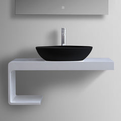 StoneArt solid surface waskom LC154 - mat zwart