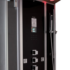 AWT Stoomdouche DZ959F8 zwart/120x90/links met achterwanden en douchebak