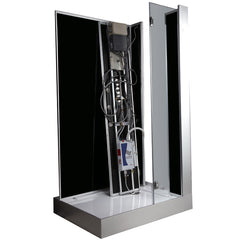 AWT Stoomdouche DZ959F8 zwart/120x90/links met achterwanden en douchebak