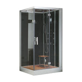 AWT Stoomdouche DZ959F8 zwart/120x90/rechts met achterwanden en douchebak