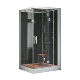 AWT Stoomdouche DZ960F8 zwart/100x90/rechts met douchebak en achterwanden