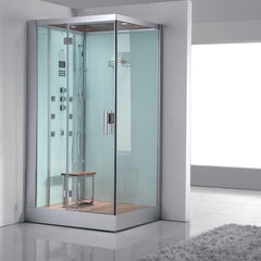 AWT Stoomdouche DZ959F8 wit/120x90/links met achterwanden en douchebak