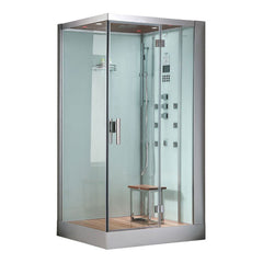 AWT Stoomdouche DZ959F8 wit/120x90/rechts met achterwanden en douchebak