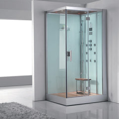 AWT Stoomdouche DZ959F8 wit/120x90/rechts met achterwanden en douchebak