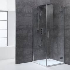 AWT LBS Douchecabine - rookglas/helderglas - 90x90/100x100 - Matzwart/Chroom