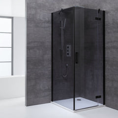 AWT LBS Douchecabine - rookglas/helderglas - 90x90/100x100 - Matzwart/Chroom