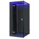 AWT Stoomcabine/stoomdouche LD106F15 zwart/100x100/links zonder achterwanden en douchebak