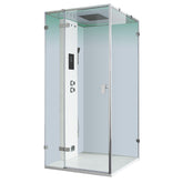 AWT Stoomdouche LD106F15 zonder douchebak en achterwanden wit mat/100x100/links