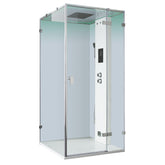 AWT Stoomcabine/stoomdouche LD106F15 wit mat/100x100/rechts zonder achterwanden en douchebak