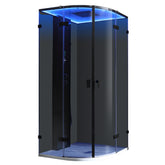 AWT Stoomcabine/douche LD110F15 zonder douchebak en achterwanden zwart/90x90