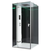 AWT Stoomdouche LD208F15 zwart/90x90/links zonder douchebak met achterwanden