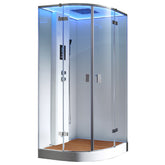 AWT Stoomdouche LD210F15 met douchebak en achterwanden wit/90x90