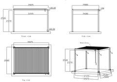 AWT Pergola P2-3 basic met handslinger - Waterdicht & Weerbestendig - Antraciet RAL 7043