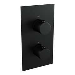 BRAUER Black Edition thermostatische inbouw regendouche 3-weg omstelling SET 43 met 20 cm douchekop en rechte muurarm en 3-standen handdouche en doucheslang en geïntegreerde glijstang mat zwart