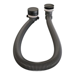 BRAUER Black Edition thermostatische inbouw badkraan met drukknoppen SET 03 met badvulcombinatie en staaf handdouche en doucheslang en wandaansluitbocht mat zwart