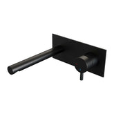 BRAUER Black Edition inbouw wastafelmengkraan met rechte uitloop en afdekplaat model B1 mat zwart