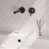 BRAUER Black Edition inbouw wastafelmengkraan met rechte uitloop en rozetten model E2 mat zwart