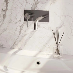 Brauer Black Edition ColdStart wastafelkraan inbouw gebogen uitloop met achterplaat model A2