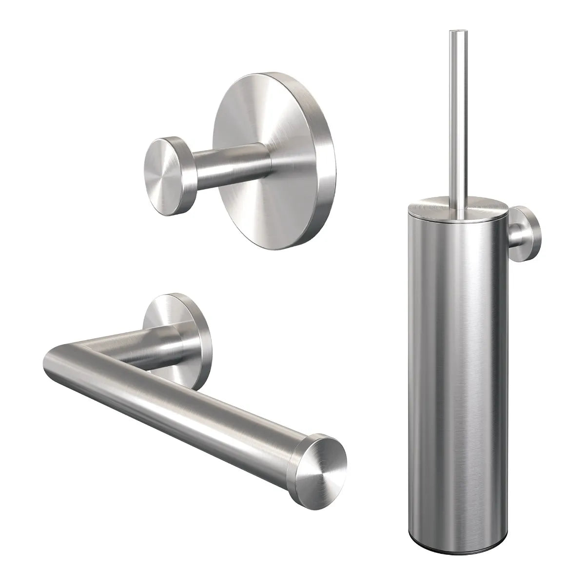 Brauer Brushed edition - Toiletaccessoireset - 3-in-1 -  Geborsteld RVS PVD