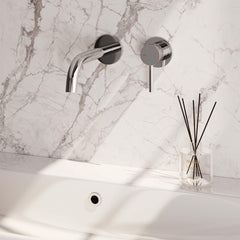 BRAUER Carving Wastafelmengkraan inbouw - gebogen uitloop links/rechts - hendel lang smal carving-