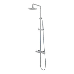 Brauer Chrome Edition Regendoucheset opbouw - hoofddouche 20cm - glijstang - staaf handdouche - gladde knoppen - chroom