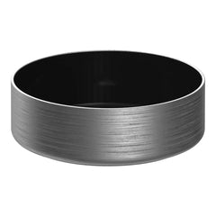 Brauer Circle waskom keramiek 36cm zwart mat met zilveren buitenkant