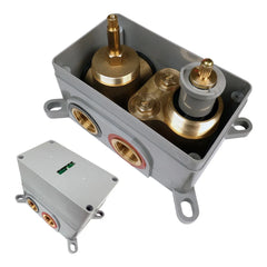 Brauer Copper Carving thermostatische inbouw regendouche met 3 standen handdouche, plafondarm en hoofddouche 30cm set 84 koper geborsteld PVD