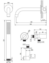 Brauer Edition badthermostaat met uitloop - inbouw - PVD