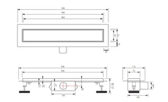 BRAUER Douchegoot met multifunctioneel rooster en flens 7 x 90 koper geborsteld PVD