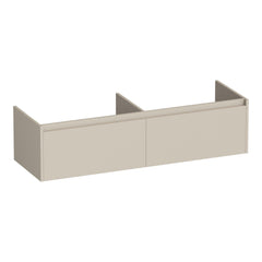 BRAUER Embrace vanity unit 140 with 2 soft-close handleless drawers and 2 siphon cutouts matt beige