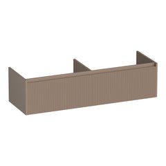 BRAUER Embrace Wavy 140 base cabinet with 2 soft-close handleless drawers and 2 siphon cutouts matt mocha