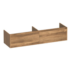 BRAUER Embrace Wavy 160 base cabinet with 2 soft-close handleless drawers and 2 siphon cutouts Honey