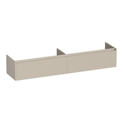 BRAUER Embrace Wavy onderkast 200 met 2 softclose lades greeploos en 2 sifon uitsparingen mat beige