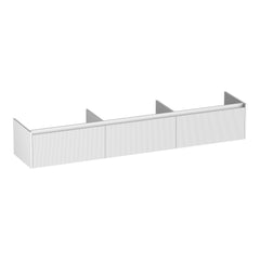BRAUER Embrace Wavy onderkast 220 met 3 softclose lades greeploos en 0 sifon uitsparingen mat wit