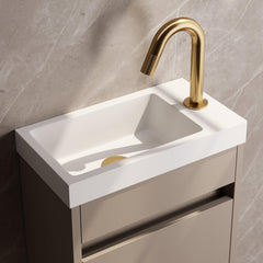 BRAUER Gold Carving opbouw fonteinkraan met gebogen uitloop - geborsteld goud PVD