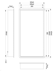 BRAUER Inbouwnis 600x300 mm goud geborsteld PVD